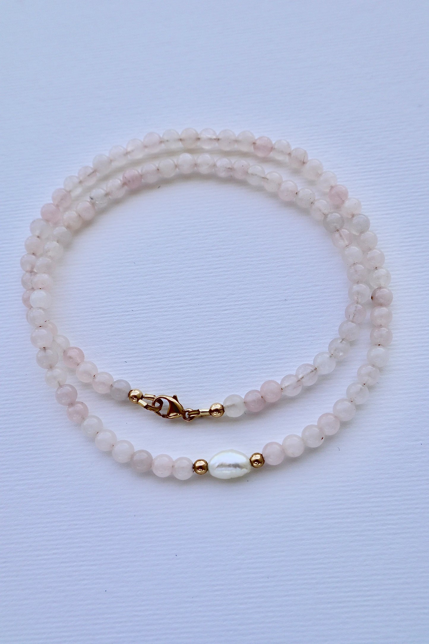 Rose Quartz & Freshwater Pearl Necklace | Love & Compassion