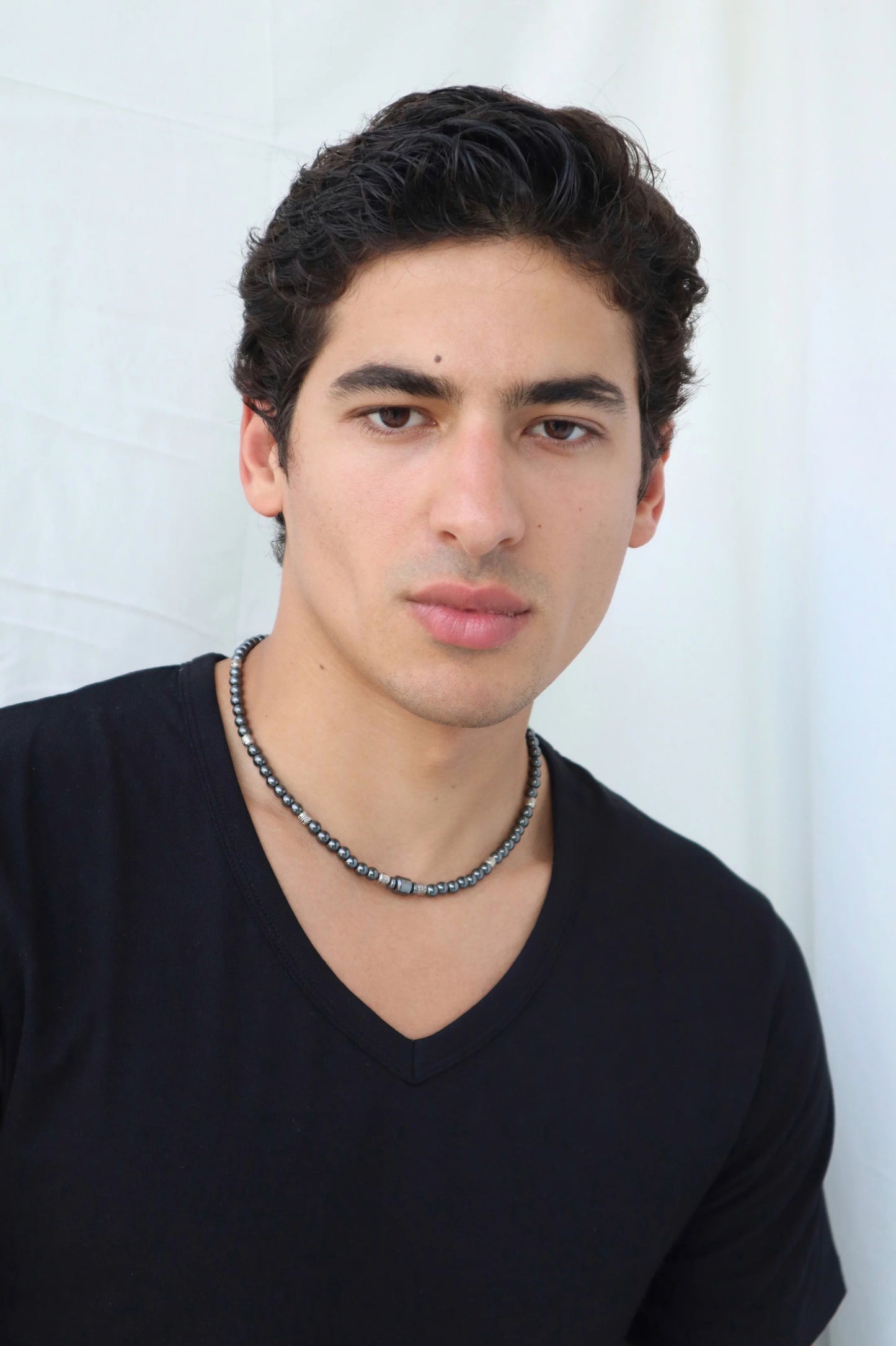 Mens Shungite beaded Necklace | Protection & Grounding