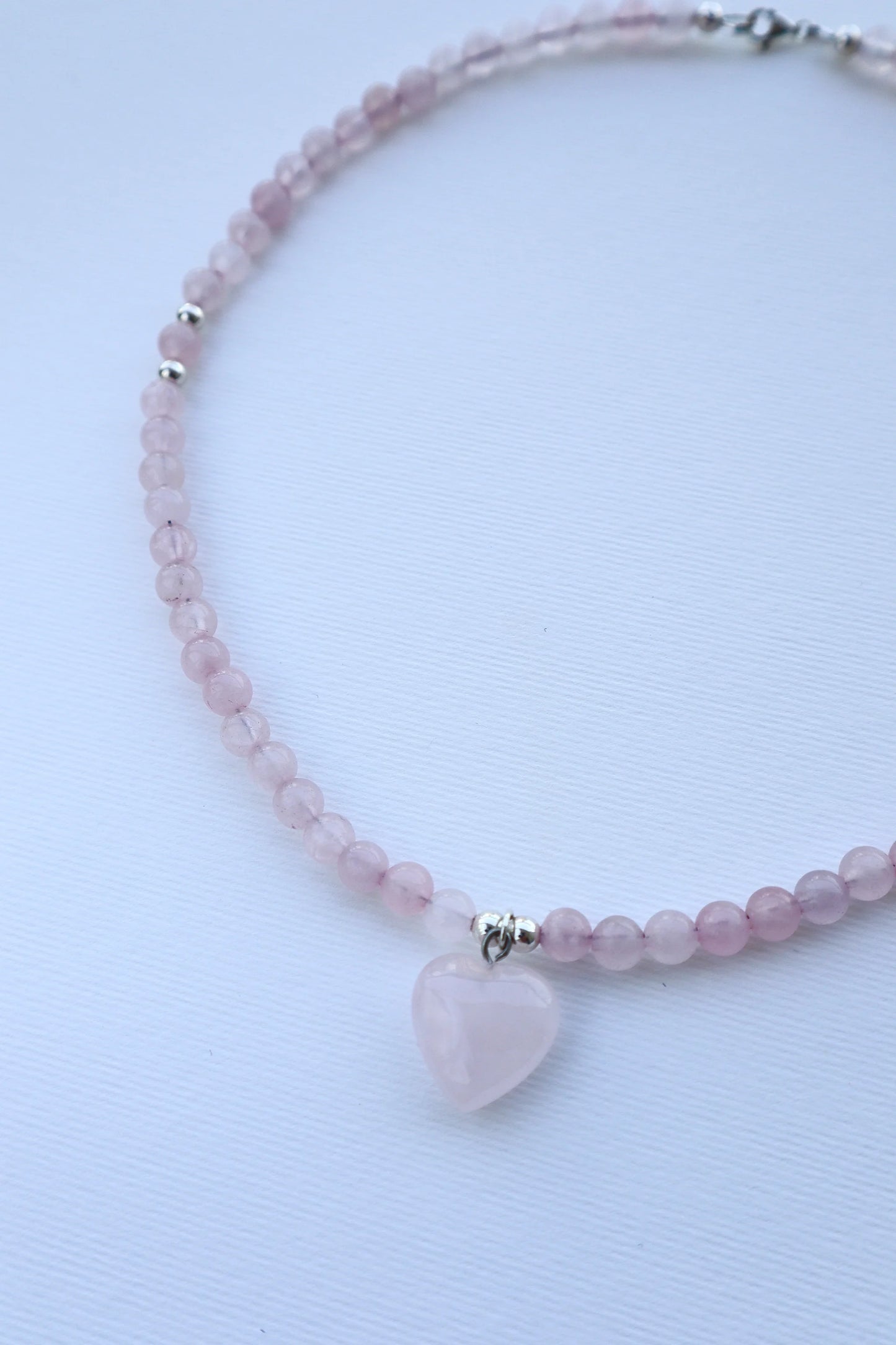 Rose Quartz Necklace with Heart Pendant | Unconditional Love