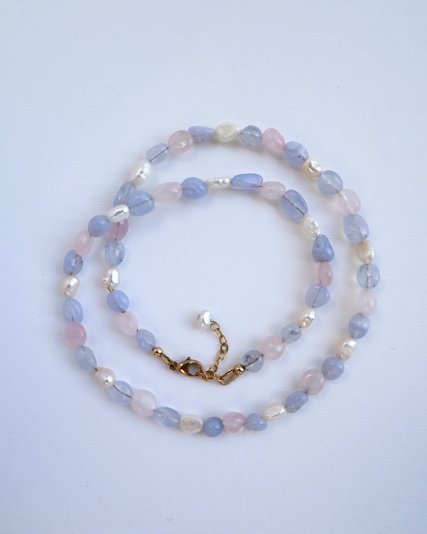 Rose Quartz & Blue Lace Agate | Freshwater Pearl | Self-Love, Peaceful Expression, Inner Calm