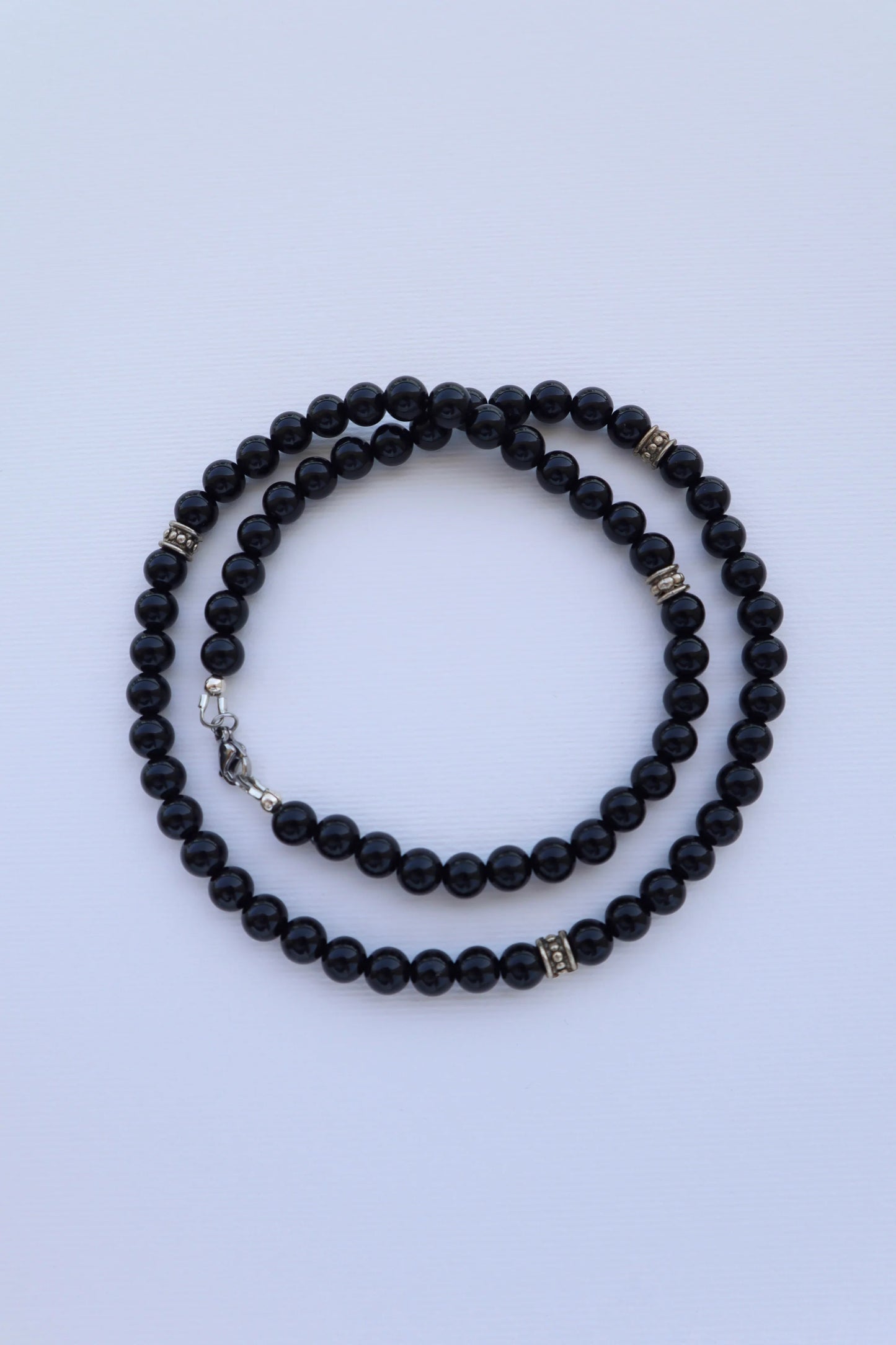 Mens Shiny Onyx Necklace | Protection & Grounding