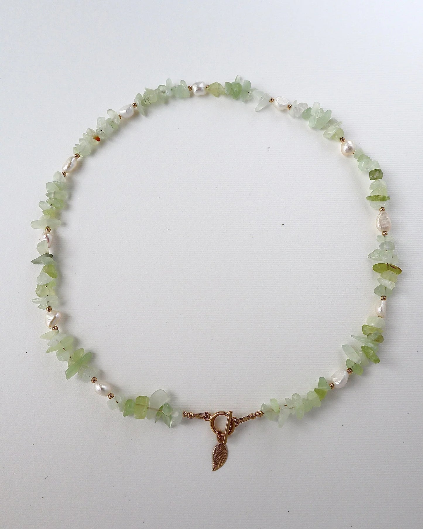 Prehnite & Freshwater Pearl Necklace | Clarity & Compassion