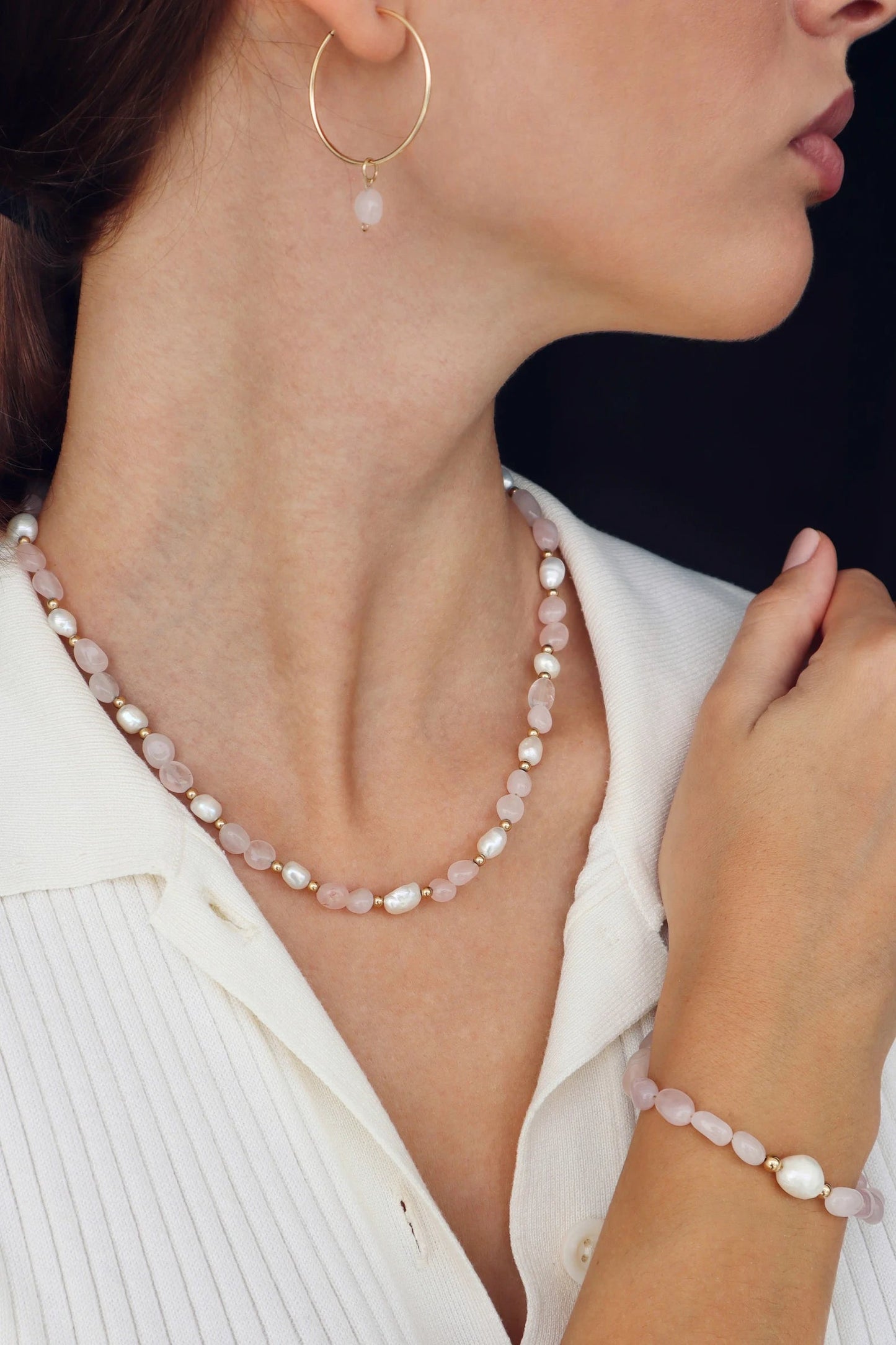 Rose Quartz Bracelet | 14k gold-filled | Love & Feminine Energy