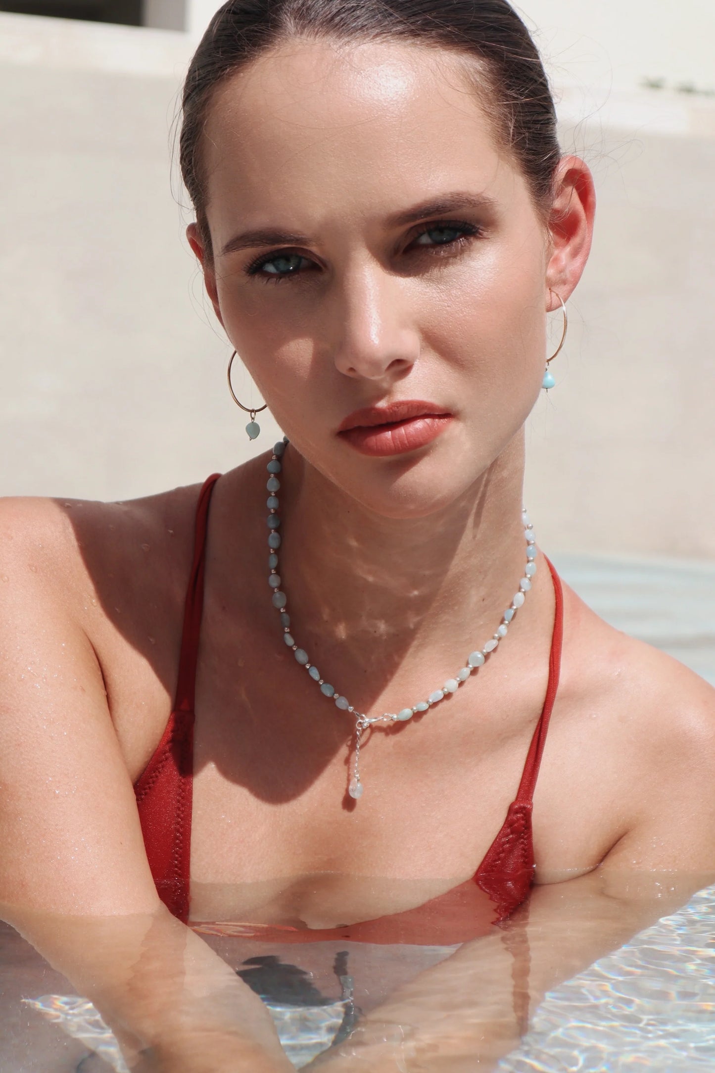 Blue Morganite Necklace | Sterling Silver | Calm Communication