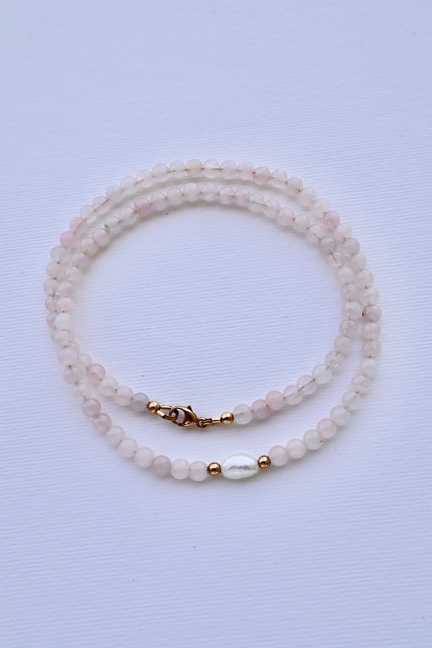 Rose Quartz & Freshwater Pearl Necklace | Love & Compassion