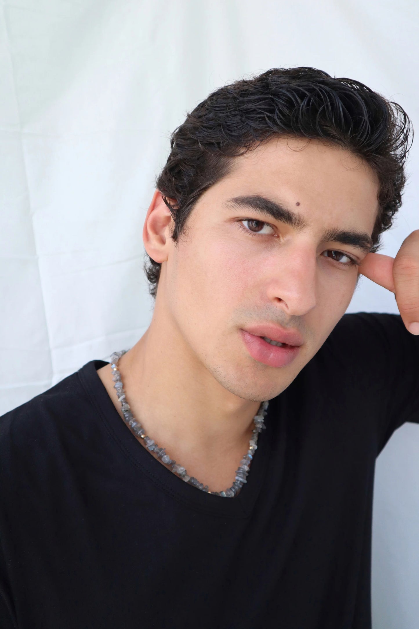 Mens Labradorite beaded Necklace | 14k Gold-Filled | Intuition & Protection