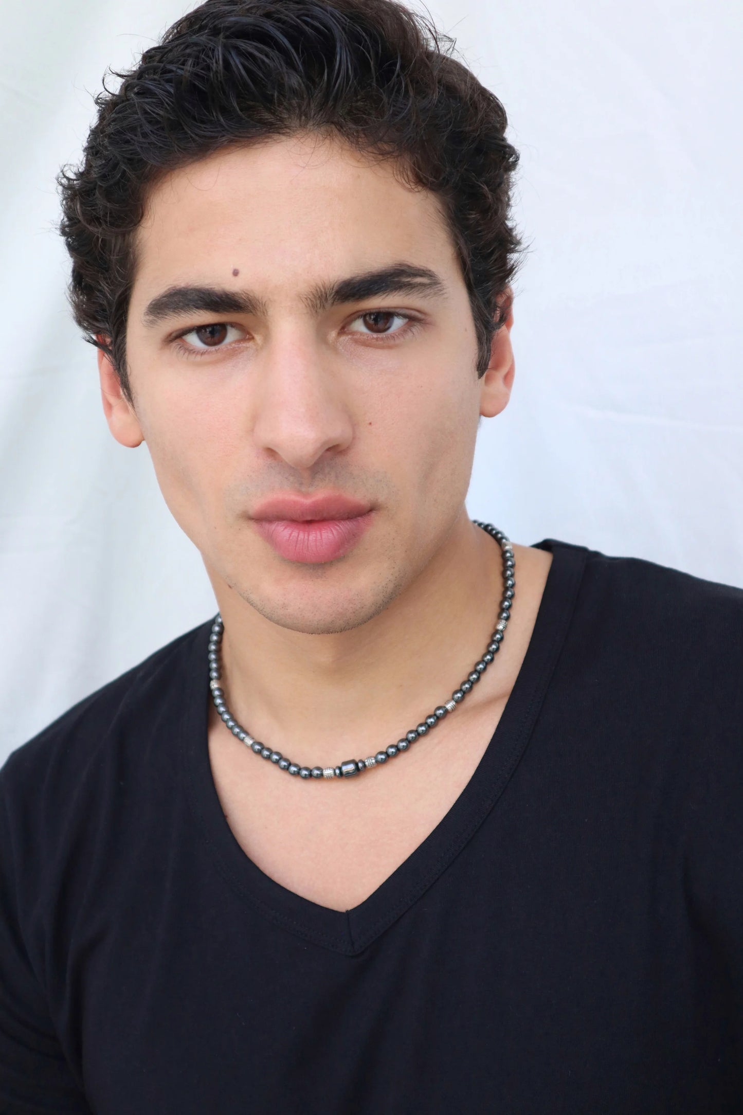 Mens Shungite beaded Necklace | Protection & Grounding