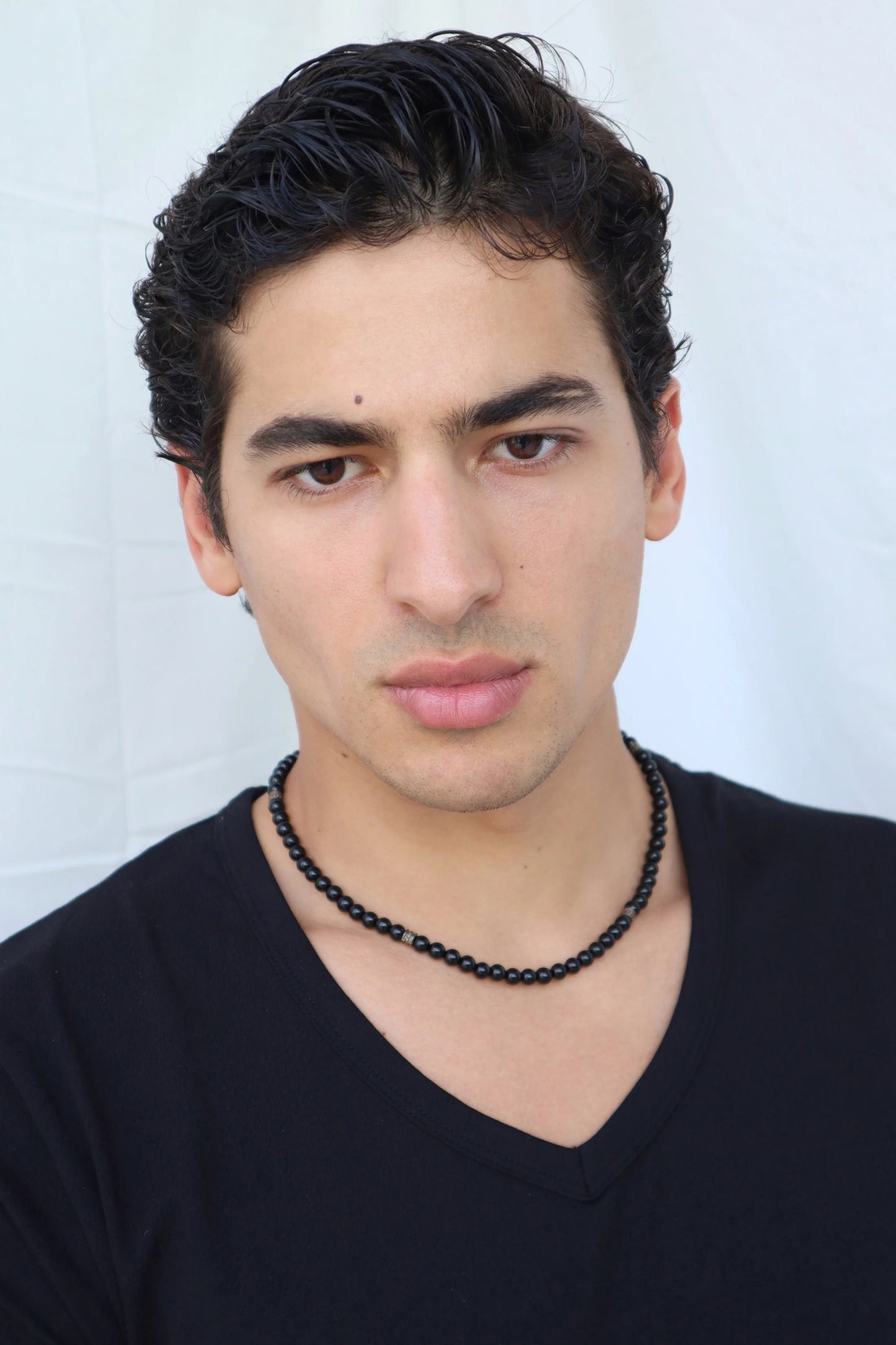 Mens Shiny Onyx Necklace | Protection & Grounding