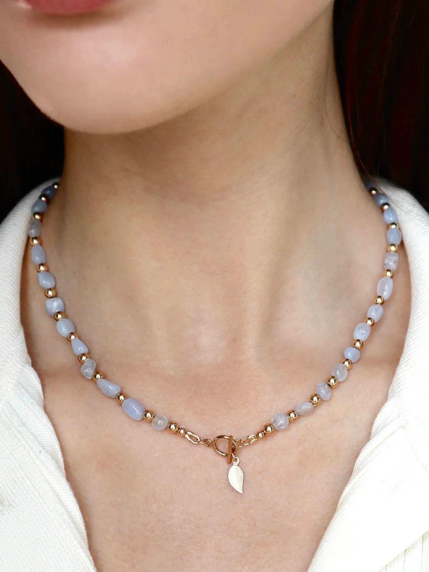 Blue Lace Agate Necklace | Peace & Growth