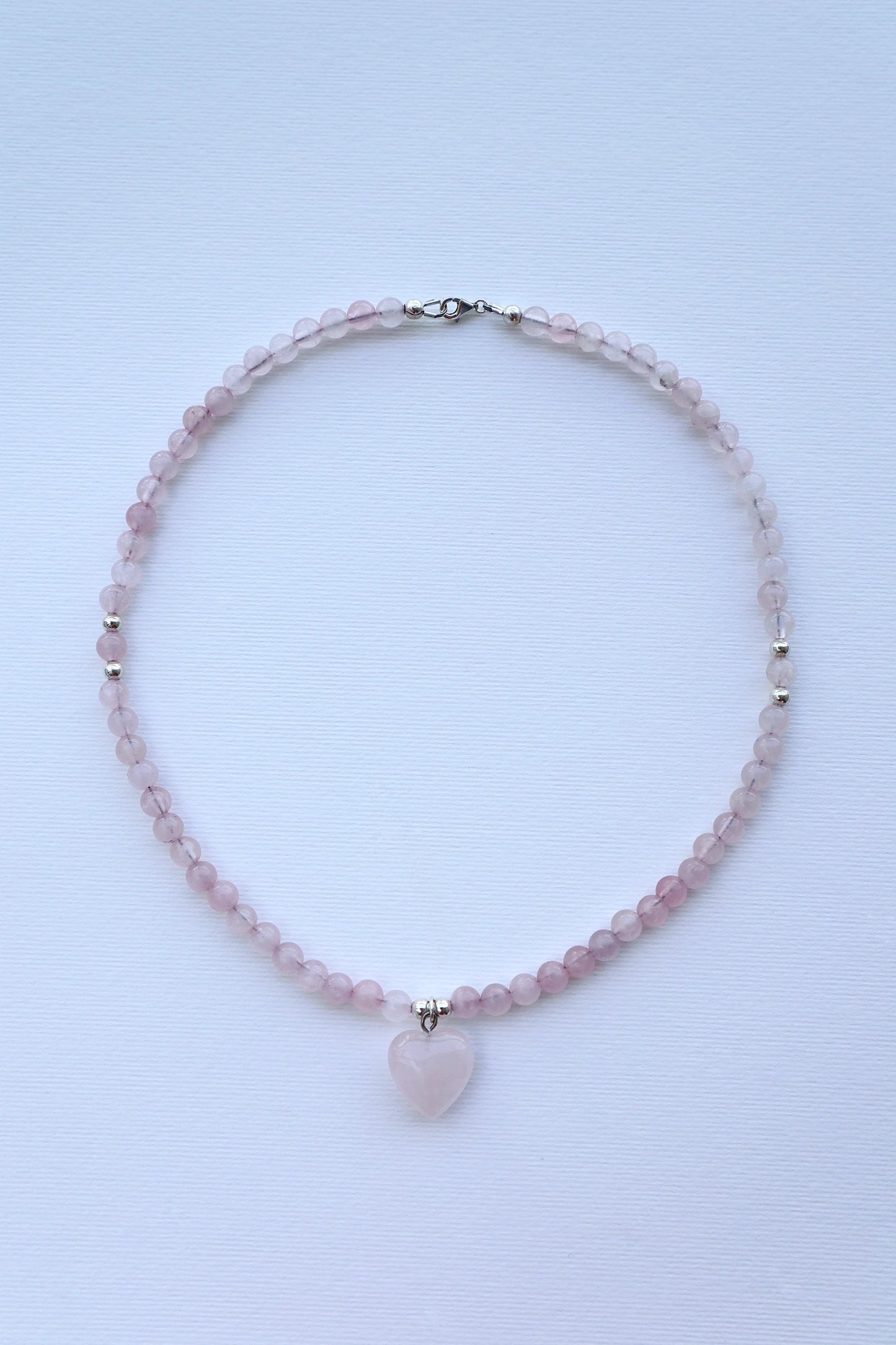 Rose Quartz Necklace with Heart Pendant | Unconditional Love