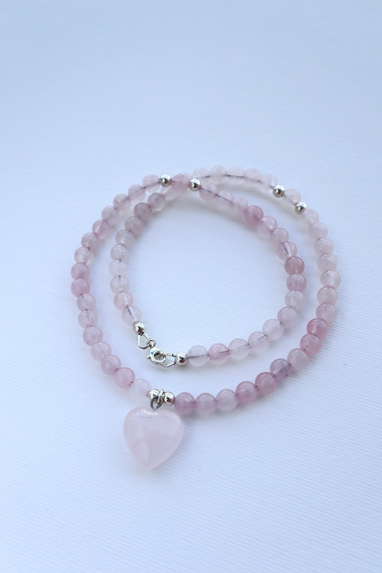 Rose Quartz Necklace with Heart Pendant | Unconditional Love