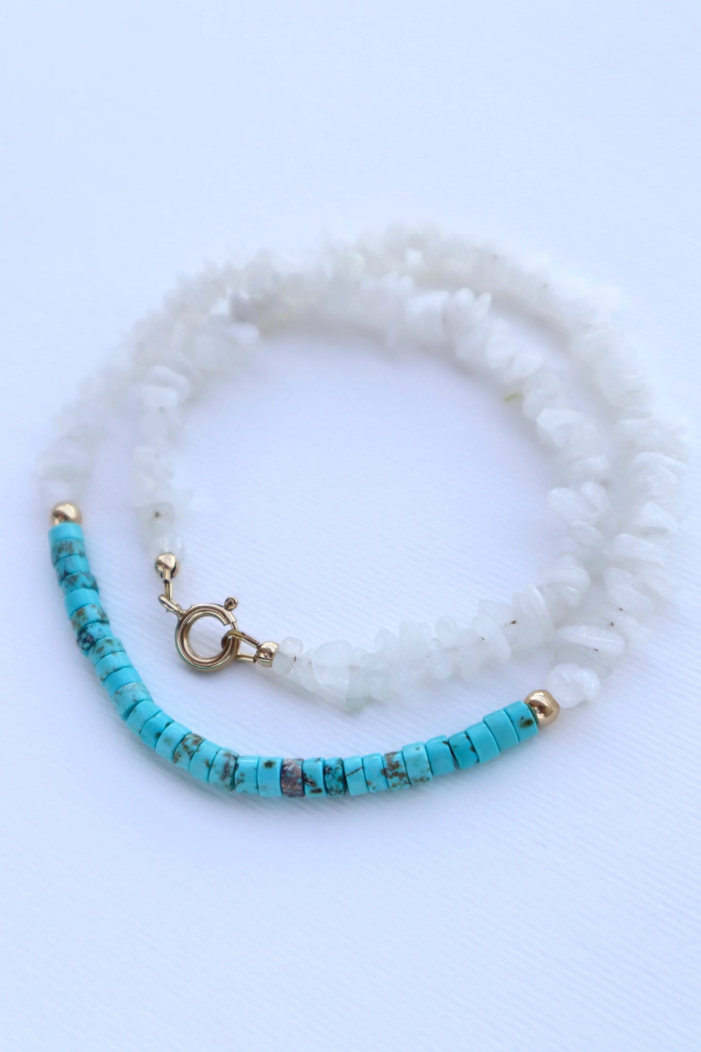 Turquoise & Moonstone Necklace | Protection & Intuition