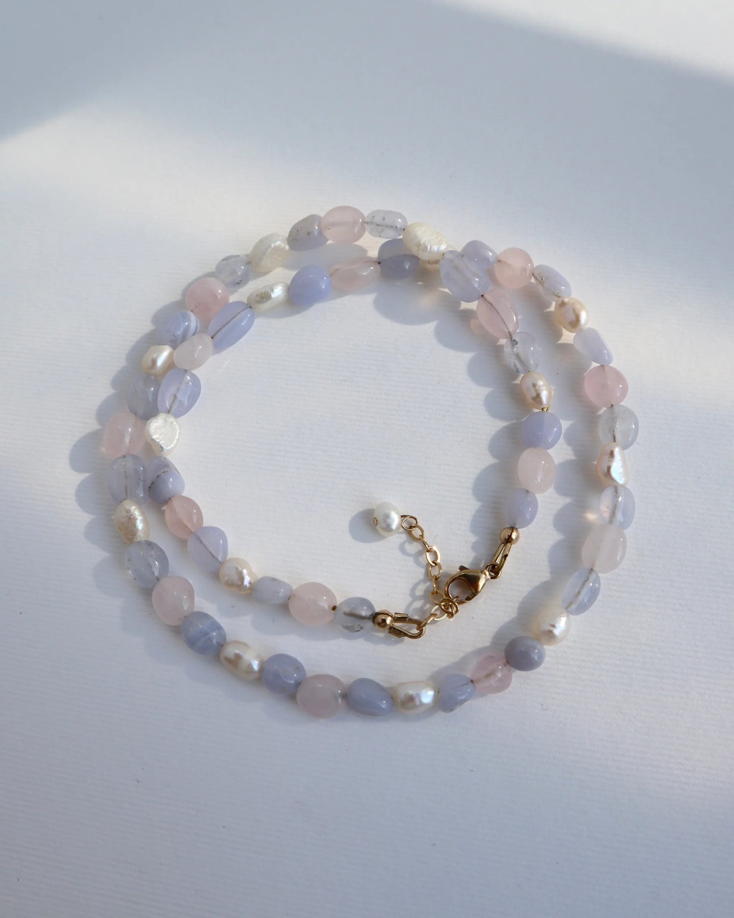 Rose Quartz & Blue Lace Agate | Freshwater Pearl | Self-Love, Peaceful Expression, Inner Calm