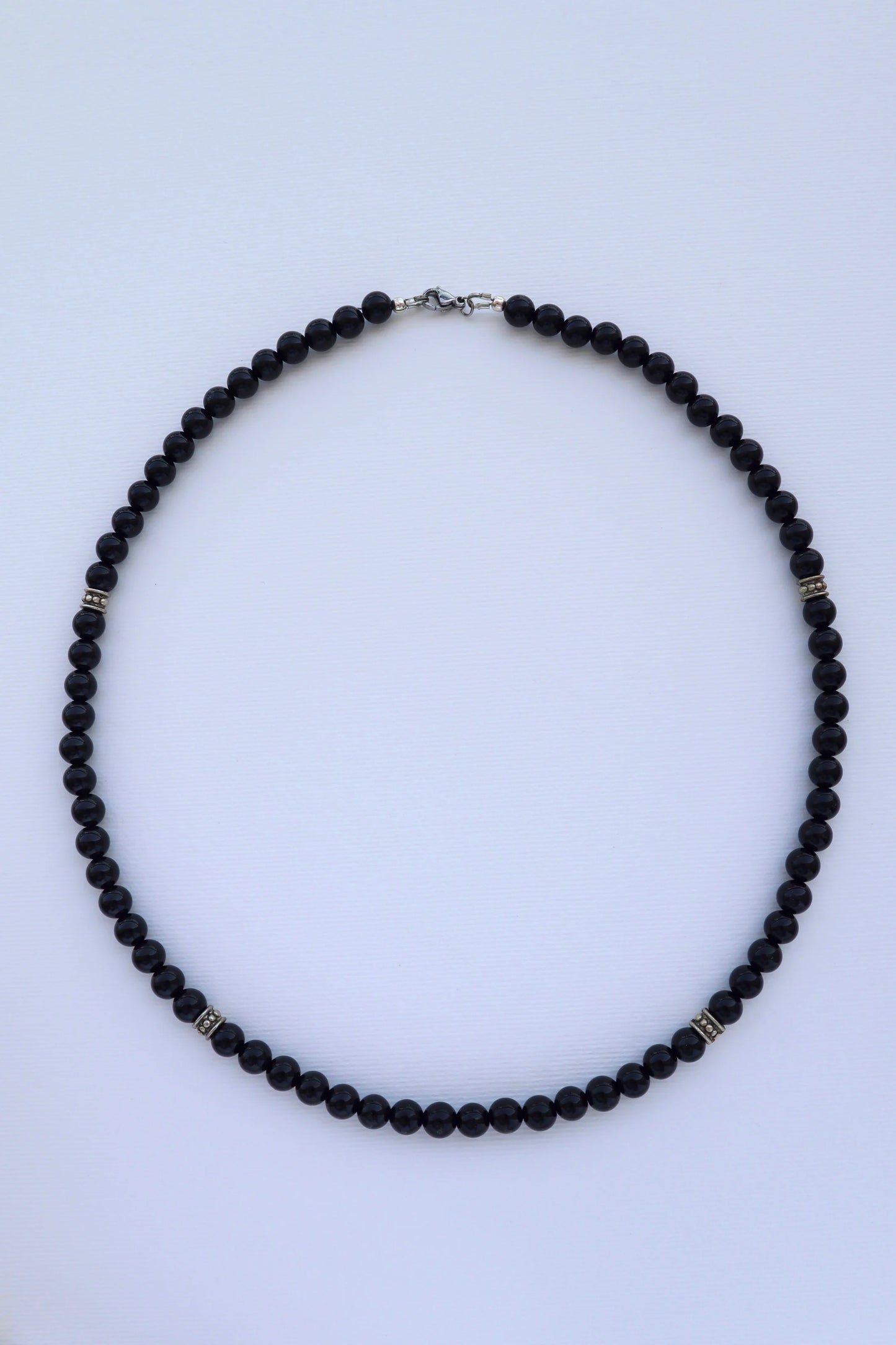 Mens Shiny Onyx Necklace | Protection & Grounding