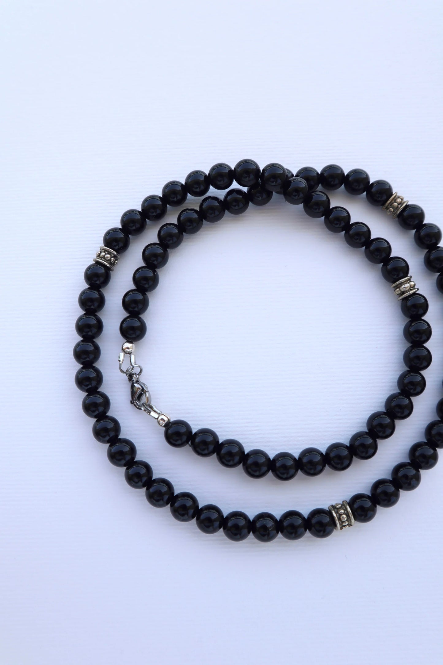 Mens Shiny Onyx Necklace | Protection & Grounding