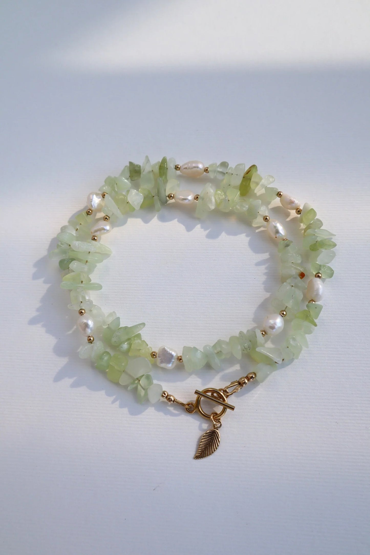 Prehnite & Freshwater Pearl Necklace | Clarity & Compassion