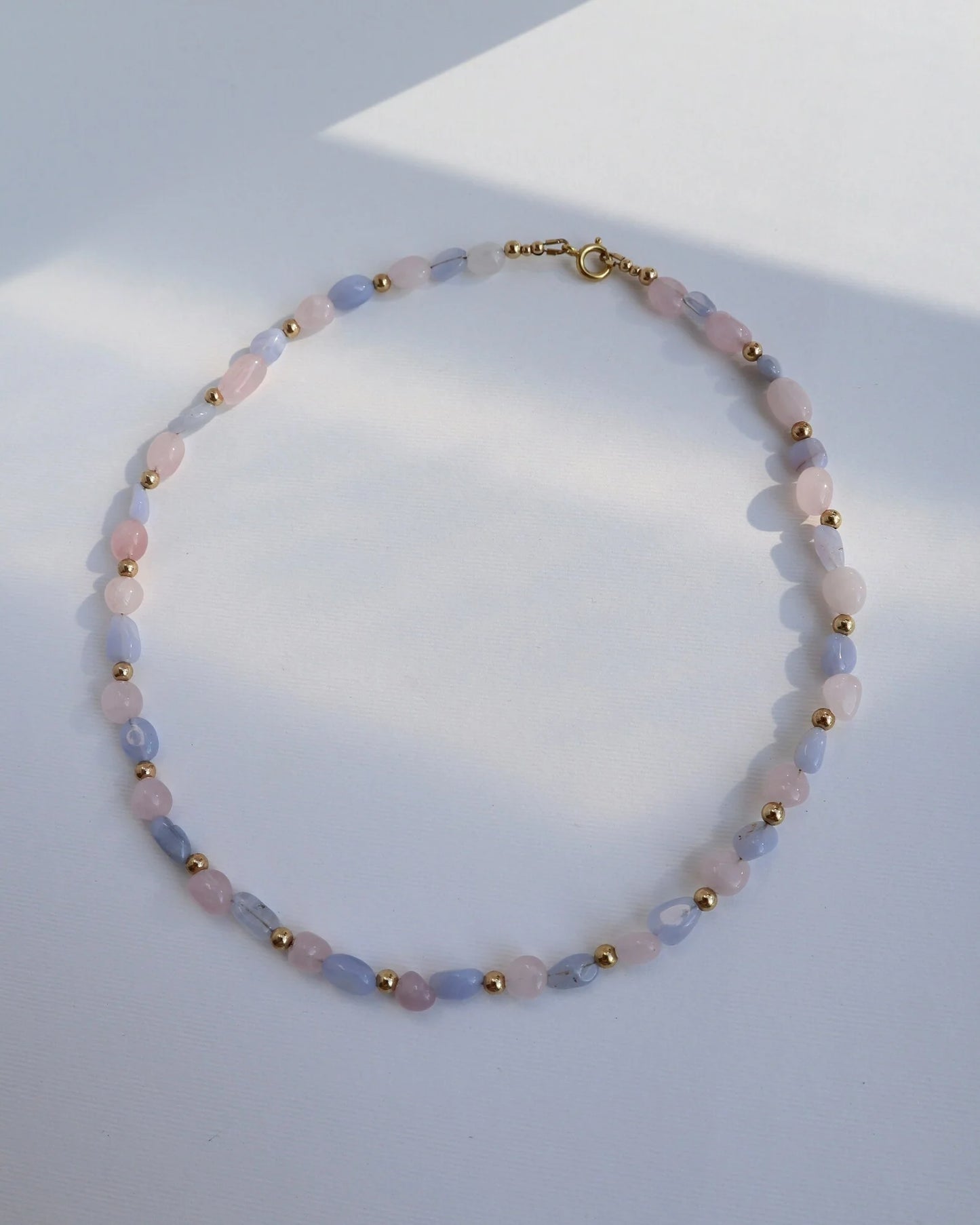 Rose Quartz & Blue Lace Agate Necklace | Love & Peace