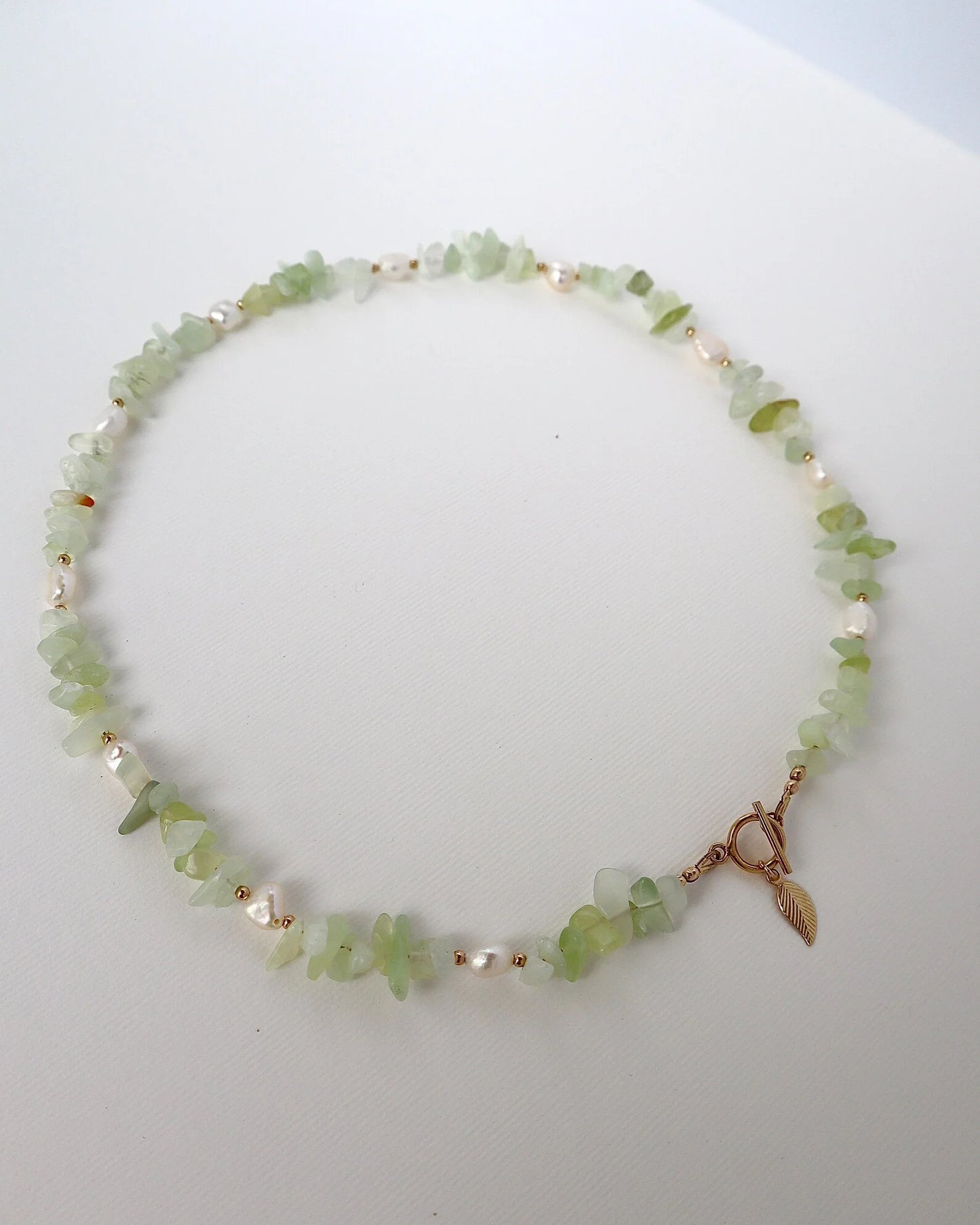 Prehnite & Freshwater Pearl Necklace | Clarity & Compassion