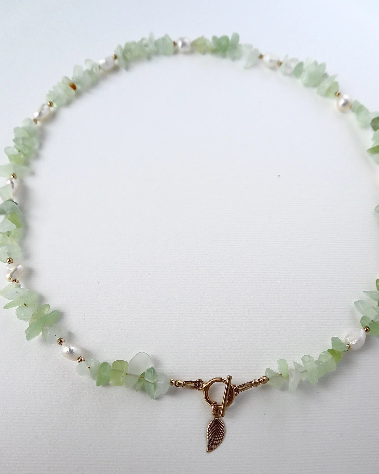 Prehnite & Freshwater Pearl Necklace | Clarity & Compassion