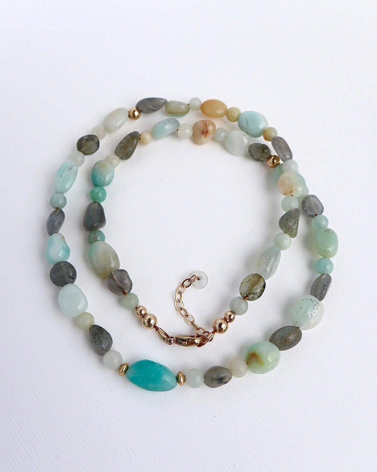 Amazonite & Moonstone Necklace | Emotional Healing & Intuition