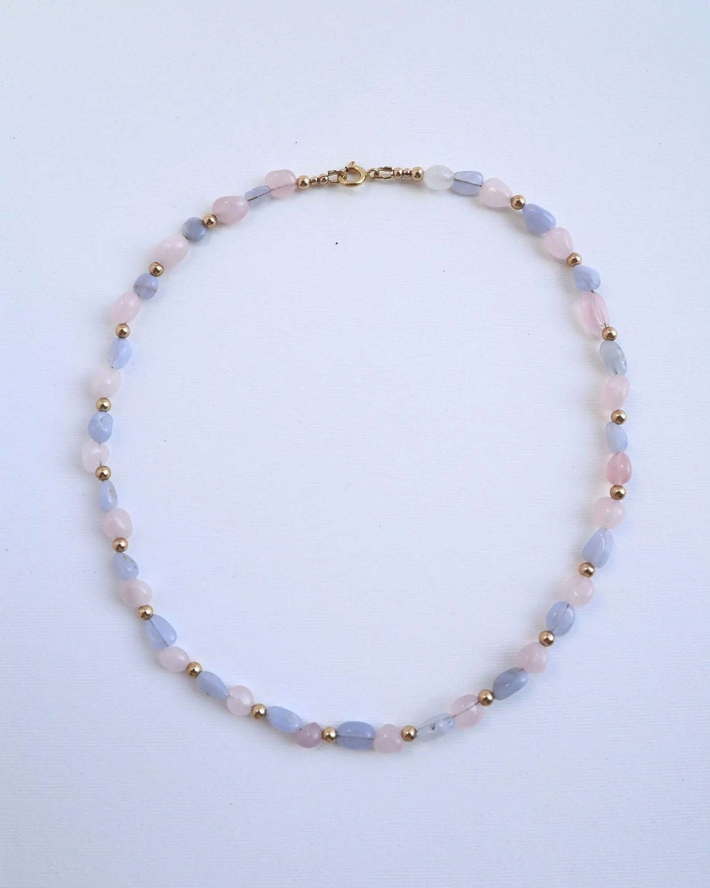 Rose Quartz & Blue Lace Agate Necklace | Love & Peace