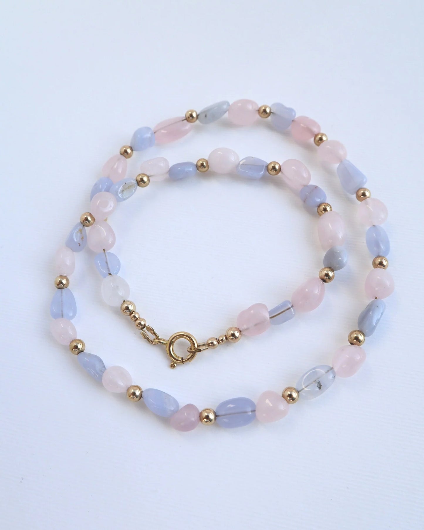 Rose Quartz & Blue Lace Agate Necklace | Love & Peace