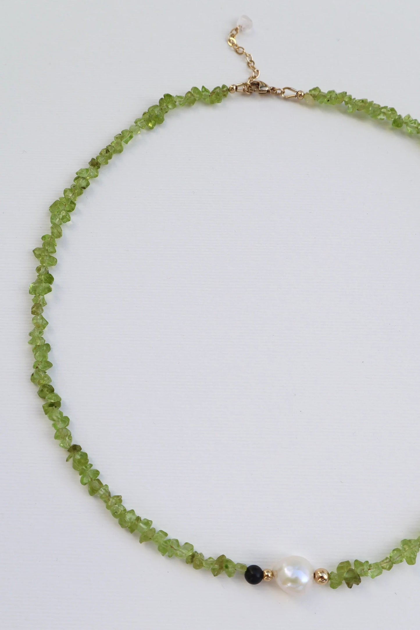 Peridot Necklace | Freshwater Pearl | Indian Agate Detail | Growth & Protection