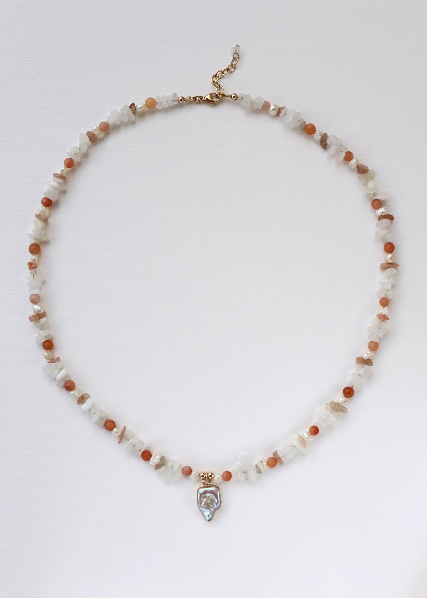 Moonstone & Red Aventurine | Freshwater Pearls | Confidence & Feminine Energy