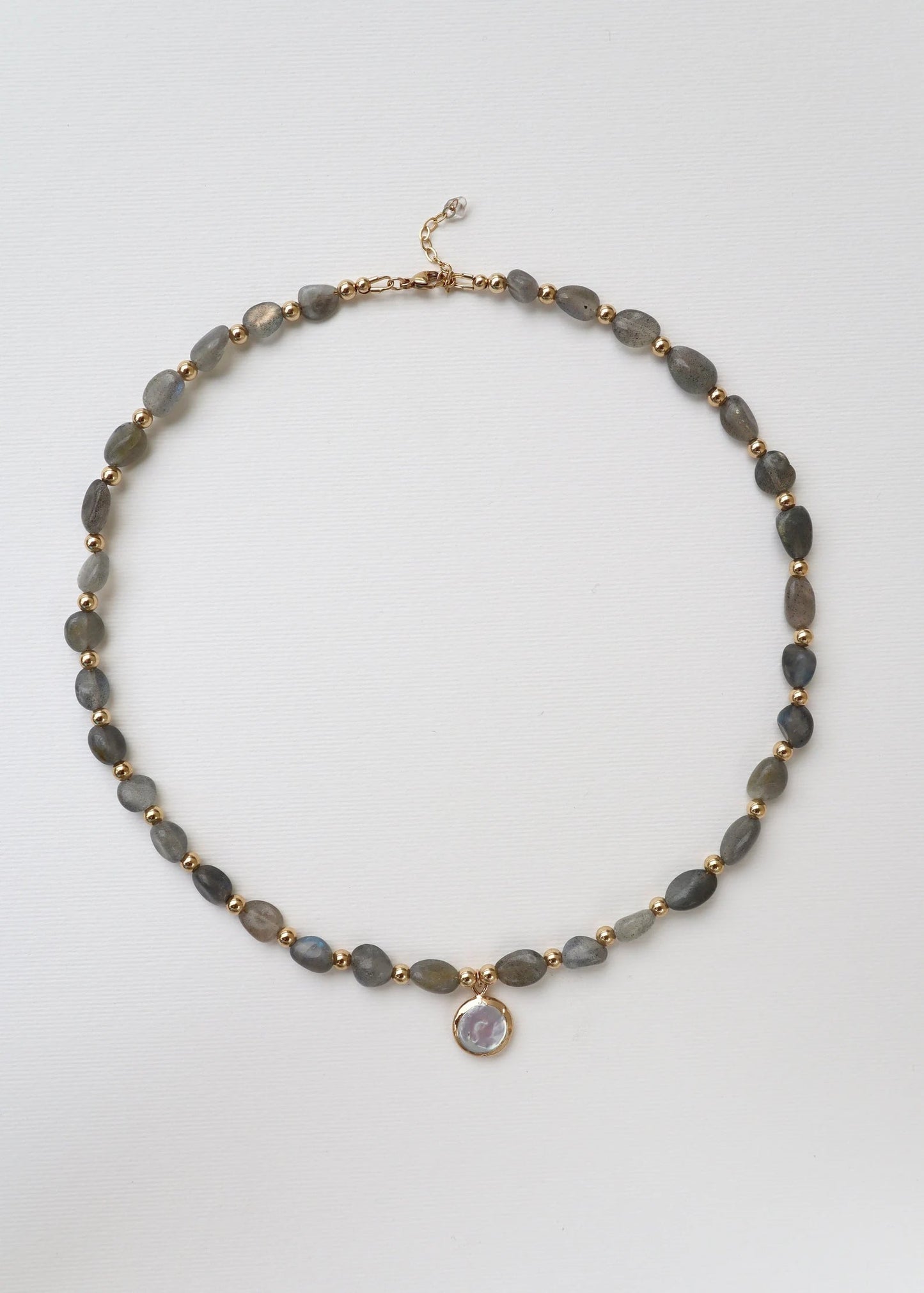 Labradorite Necklace | Mother of Pearl Pendant | Transformation & Intuition