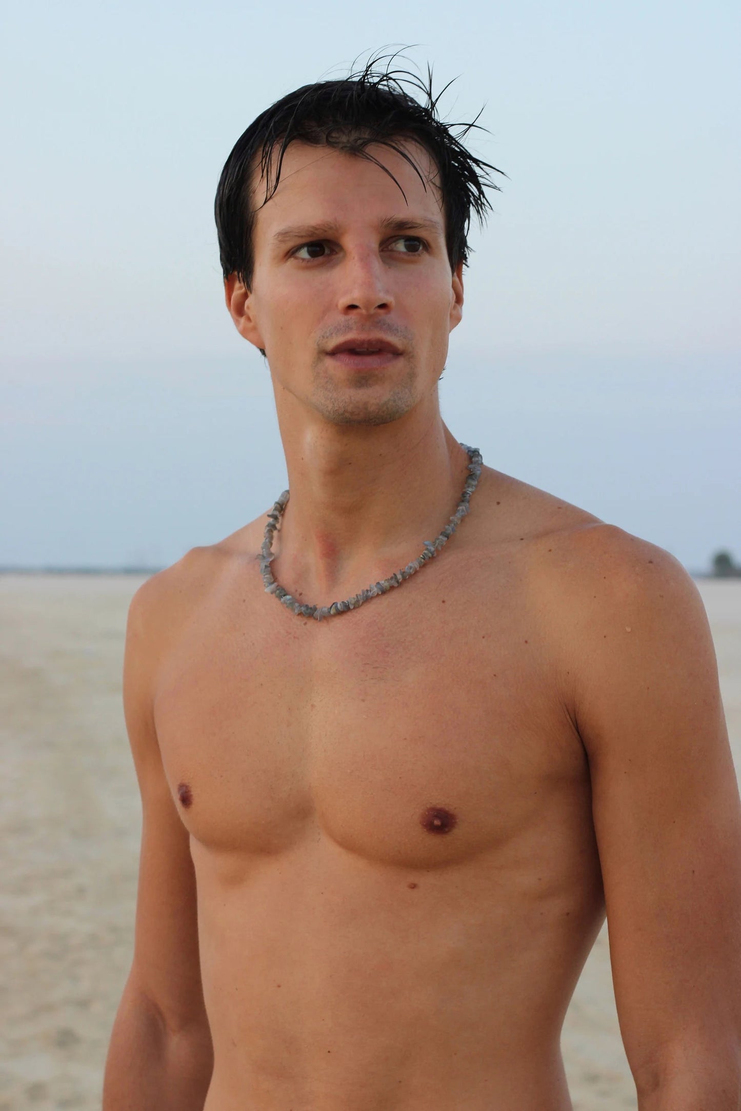 Mens Labradorite beaded Necklace | Intuition & Protection