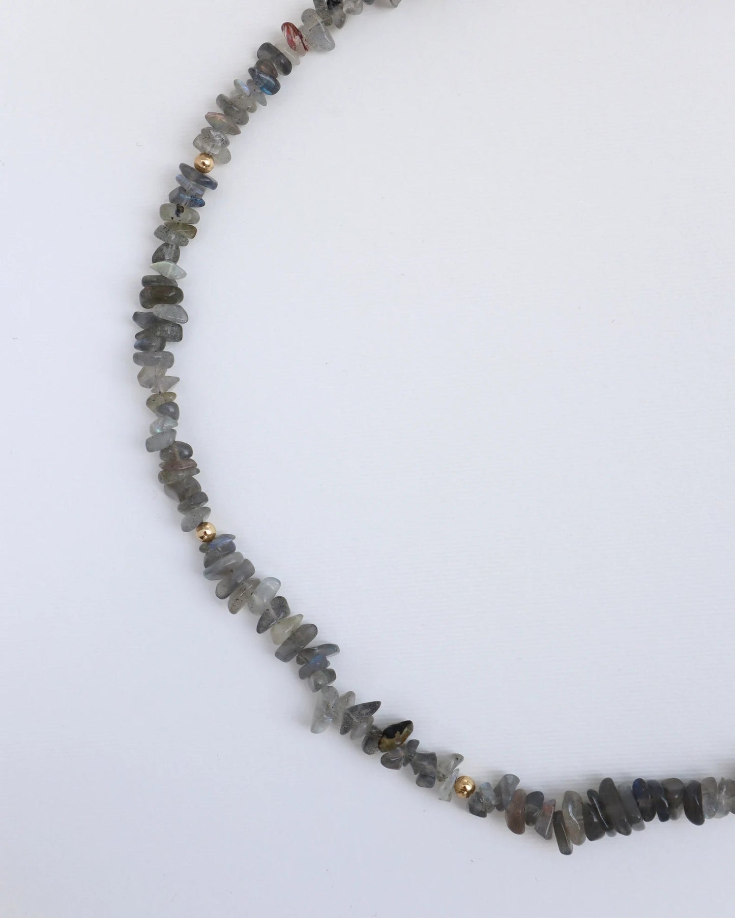 Mens Labradorite beaded Necklace | 14k Gold-Filled | Intuition & Protection
