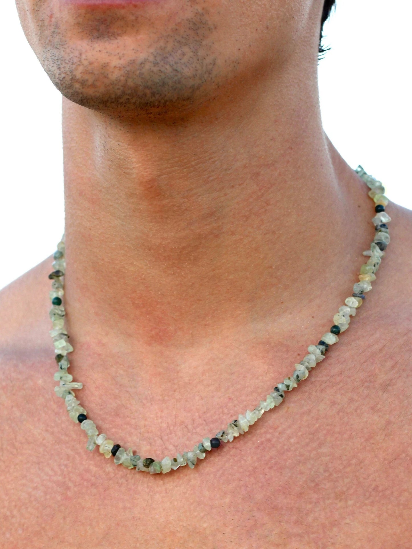 Mens Prehnite Necklace | Clarity & Visualisation
