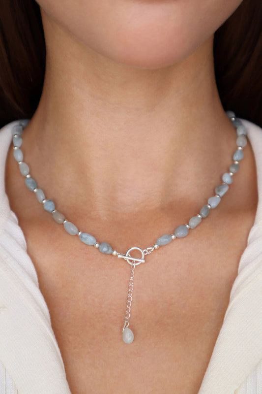 Blue Morganite Necklace | Sterling Silver | Calm Communication