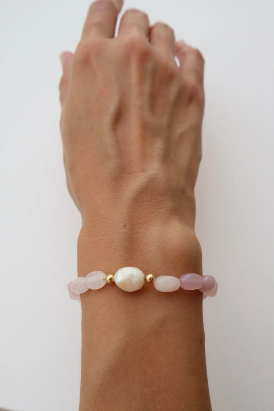 Rose Quartz Bracelet | 14k gold-filled | Love & Feminine Energy
