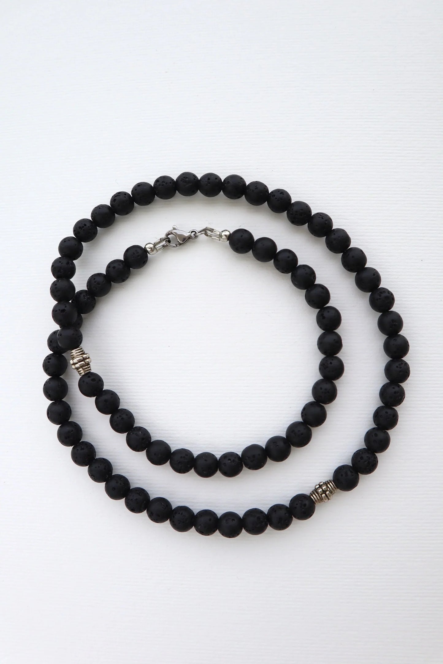 Mens Lava Stone Necklace | Grounding & Emotional Strength