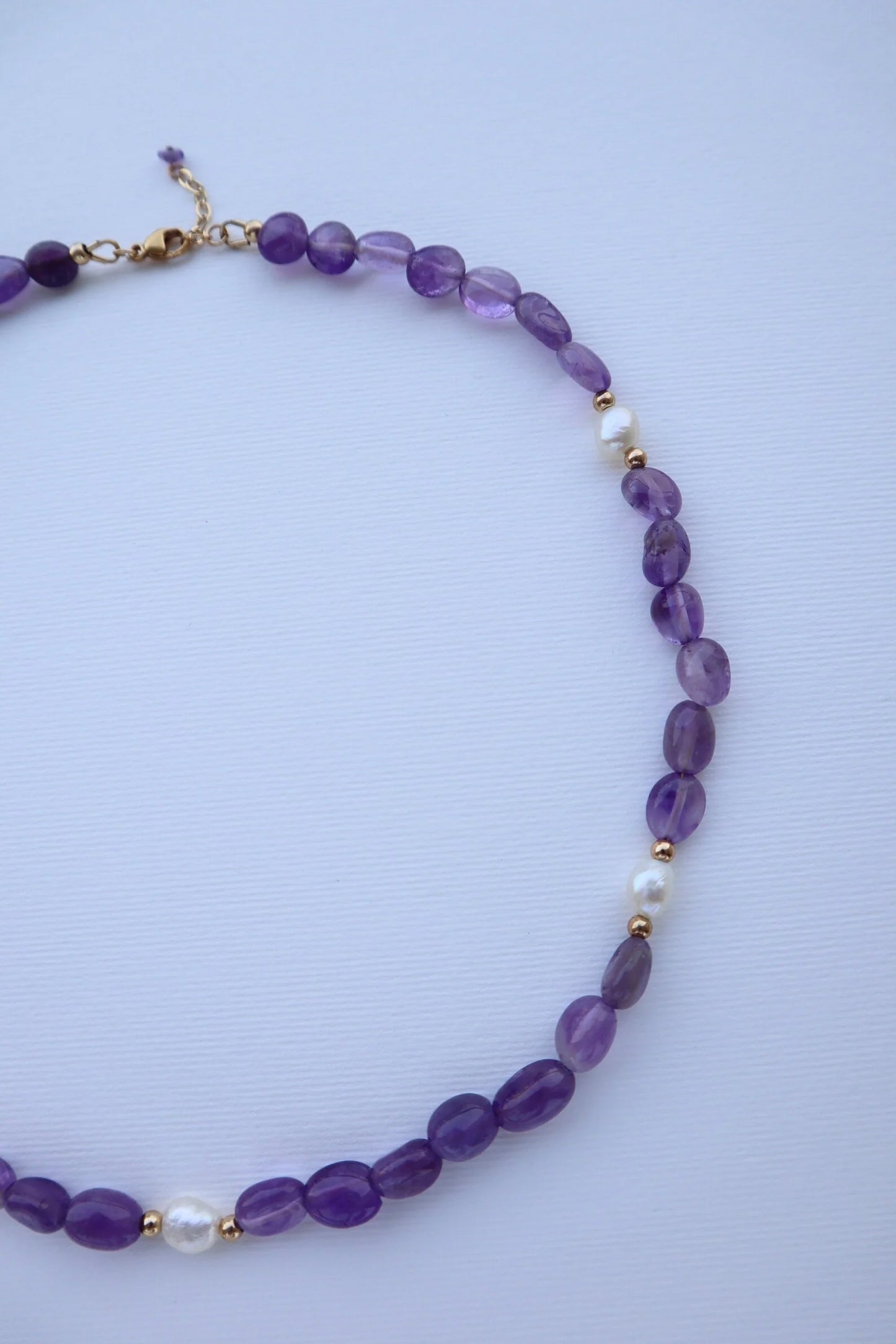 Amethyst & Freshwater Pearls Necklace | Protection & Peace