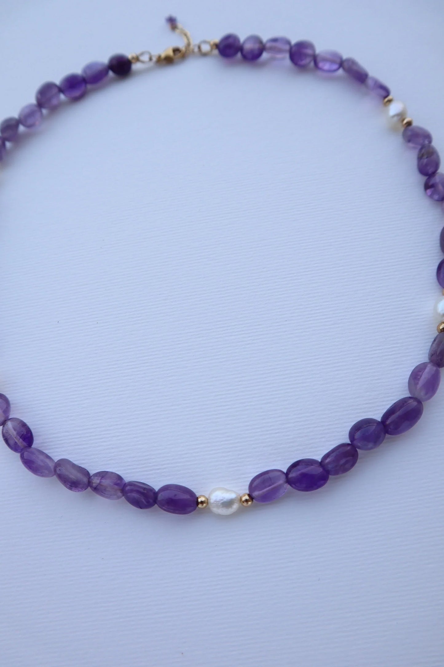 Amethyst & Freshwater Pearls Necklace | Protection & Peace