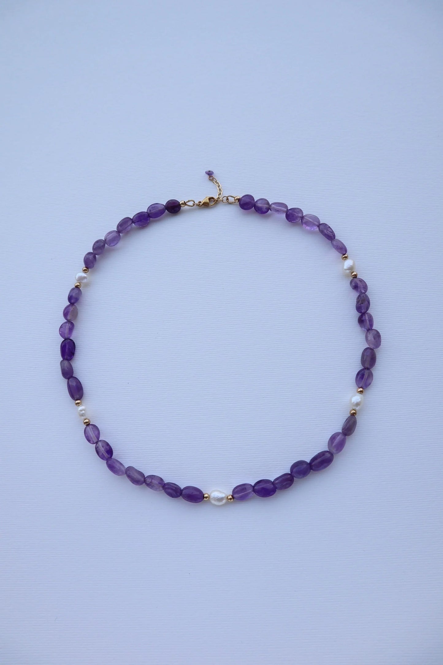 Amethyst & Freshwater Pearls Necklace | Protection & Peace