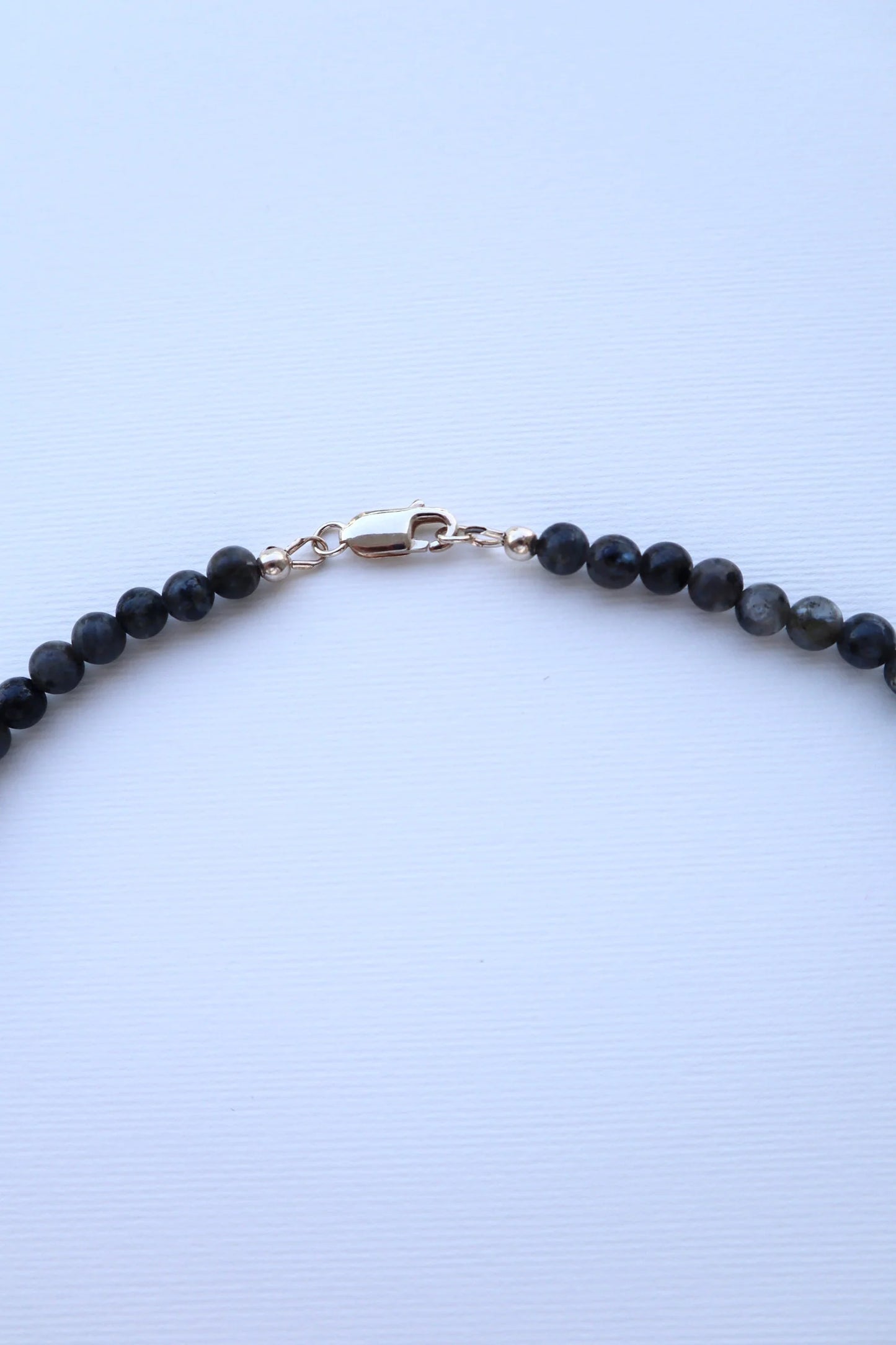 Mens Labradorite & Onyx beaded Necklace | Protection & Intuition